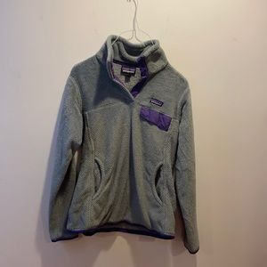 PATAGONIA Women's Grey & Purple Fleece Pullover